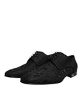 Dolce & Gabbana Black Jacquard Lace Up Derby Dress Shoes