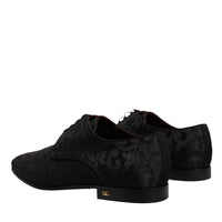 Dolce & Gabbana Black Jacquard Lace Up Derby Dress Shoes