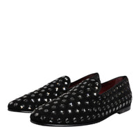 Dolce & Gabbana Black Crystal Embellished Loafers Dress Shoes