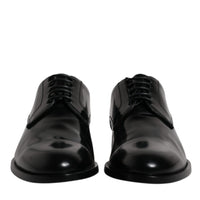 Dolce & Gabbana Black Calfskin Leather Derby Lace Up Formal Dress Shoes