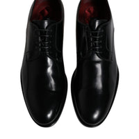 Dolce & Gabbana Black Calfskin Leather Derby Lace Up Formal Dress Shoes