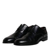 Dolce & Gabbana Black Calfskin Leather Derby Lace Up Formal Dress Shoes