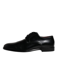 Dolce & Gabbana Black Calfskin Leather Derby Lace Up Formal Dress Shoes