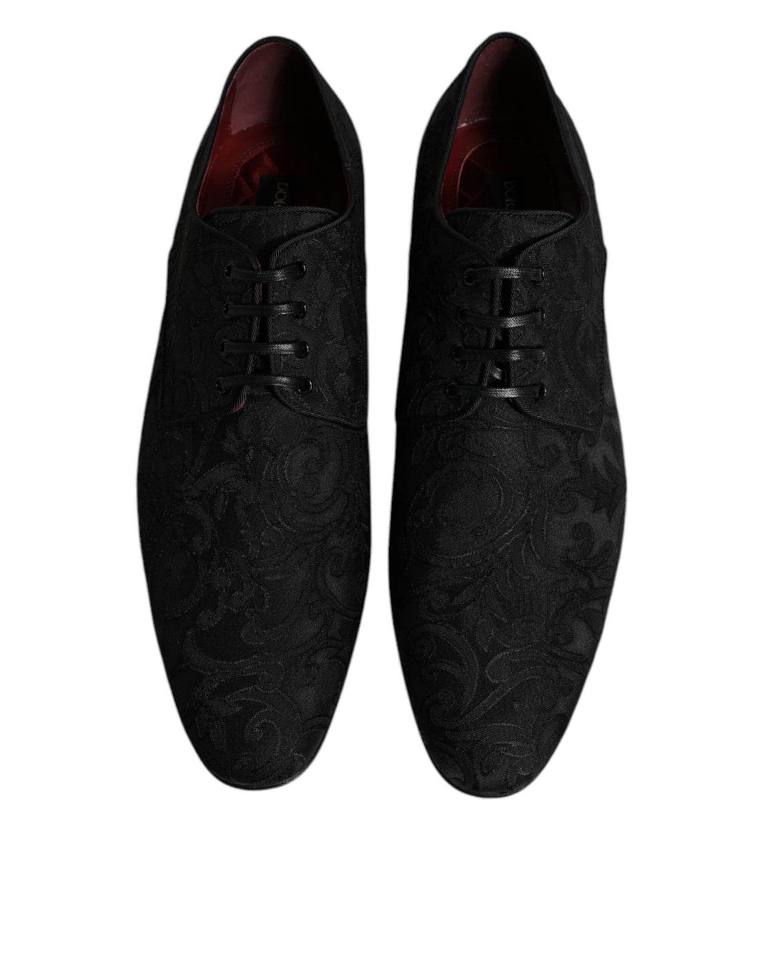 Dolce & Gabbana Black Jacquard Lace Up Derby Formal Dress Shoes