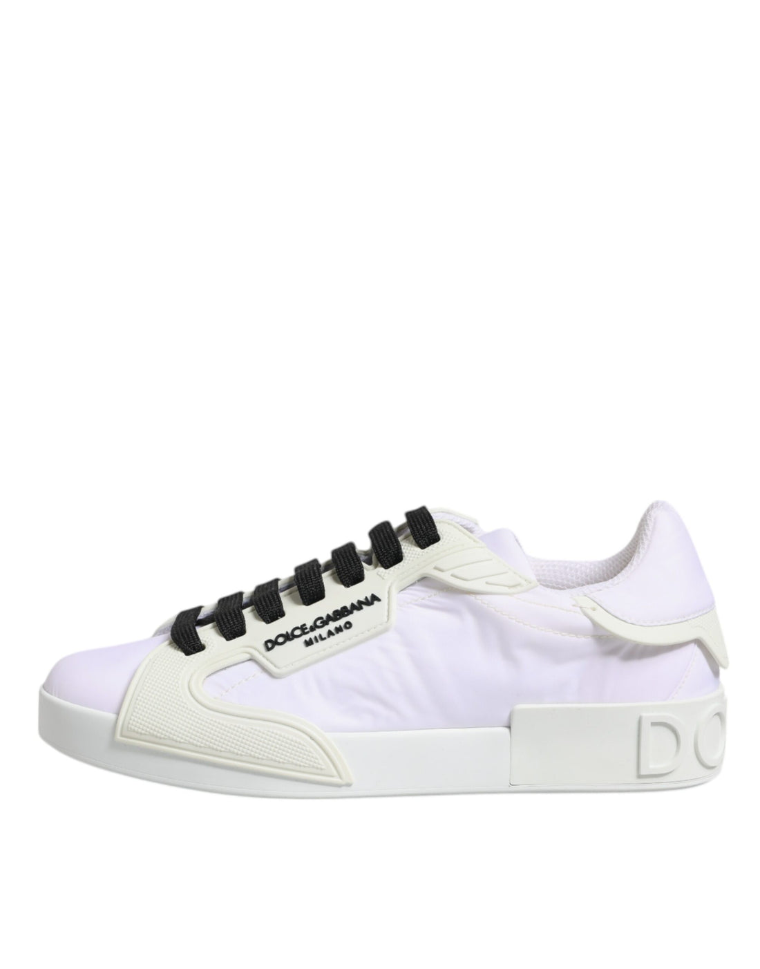 Dolce & Gabbana White Nylon Leather Low Top Sneakers Shoes