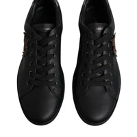 Dolce & Gabbana Black London Sacred Heart Sneakers Shoes