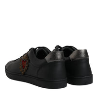 Dolce & Gabbana Black London Sacred Heart Sneakers Shoes