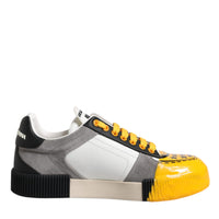 Dolce & Gabbana Multicolor Leather DNA Low Top Sneakers Shoes