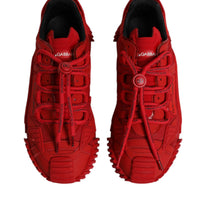 Dolce & Gabbana Red Nylon NS1 Low Top Lace Up Sneakers Shoes