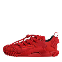 Dolce & Gabbana Red Nylon NS1 Low Top Lace Up Sneakers Shoes