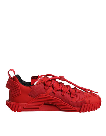 Dolce & Gabbana Red Nylon NS1 Low Top Lace Up Sneakers Shoes