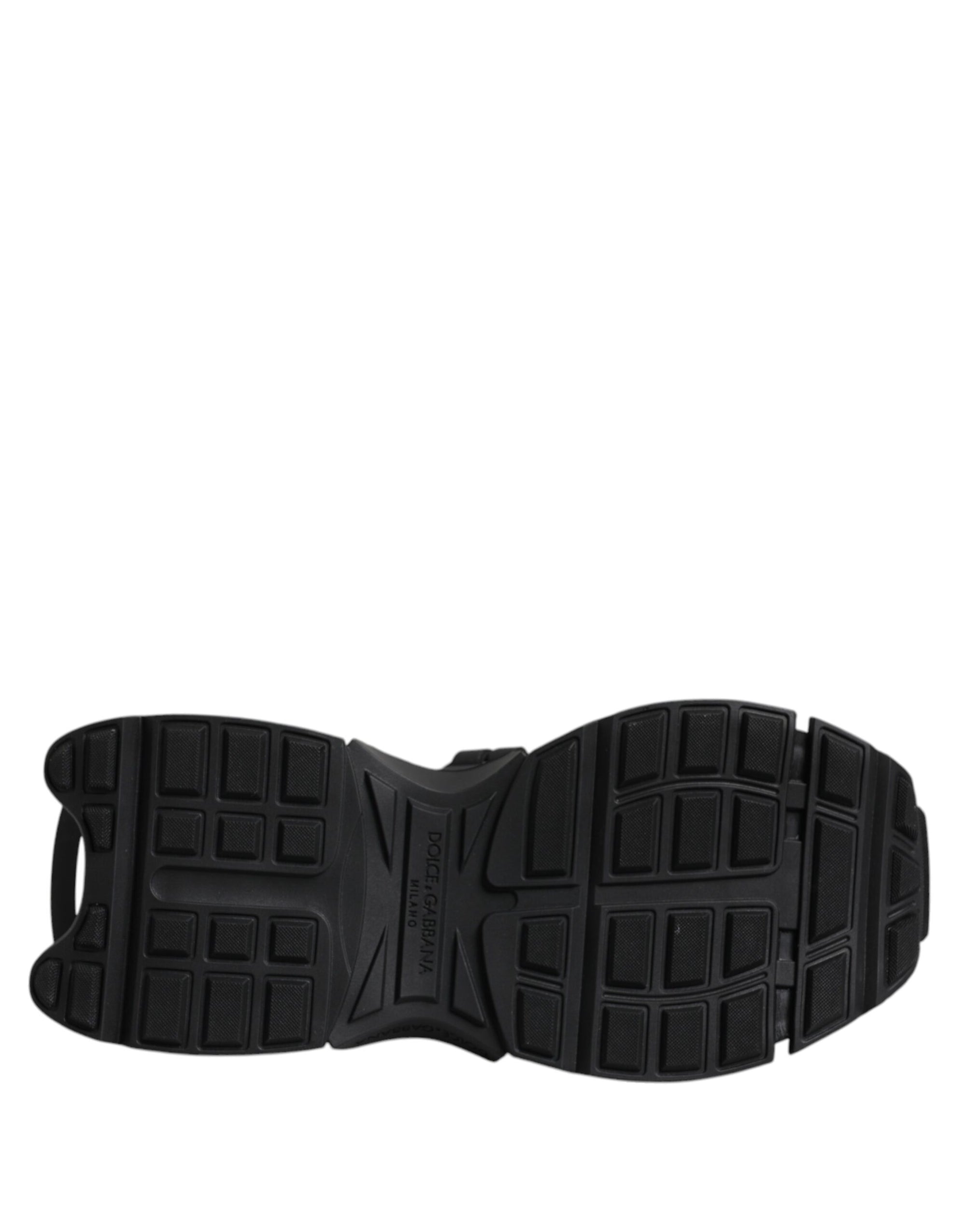 Dolce &amp; Gabbana Black Low Top Space Lace Up Sneakers Shoes