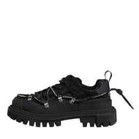 Dolce & Gabbana Black Low Top Lace Up Trekking Sneakers Shoes