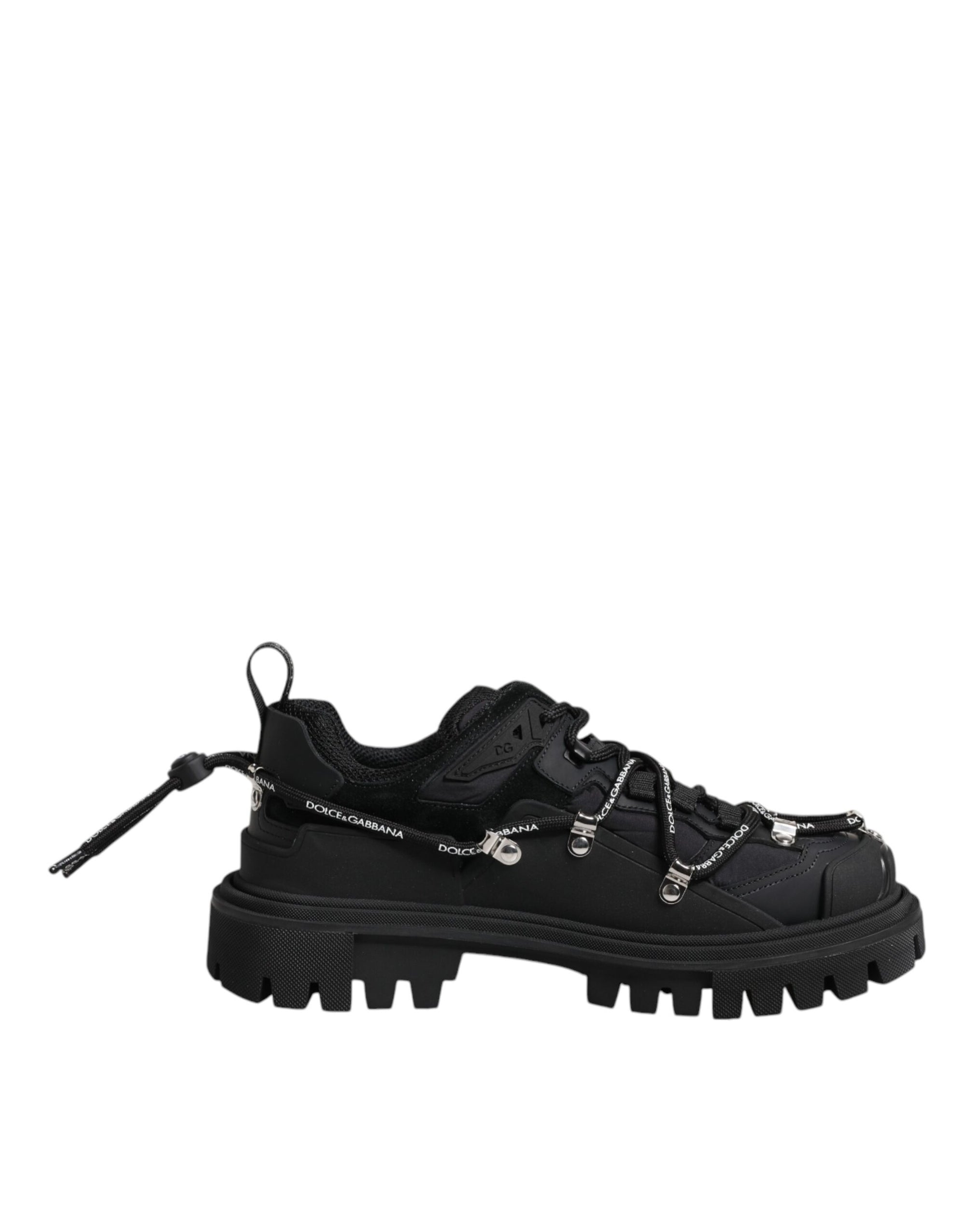 Dolce &amp; Gabbana Black Low Top Lace Up Trekking Sneakers Shoes