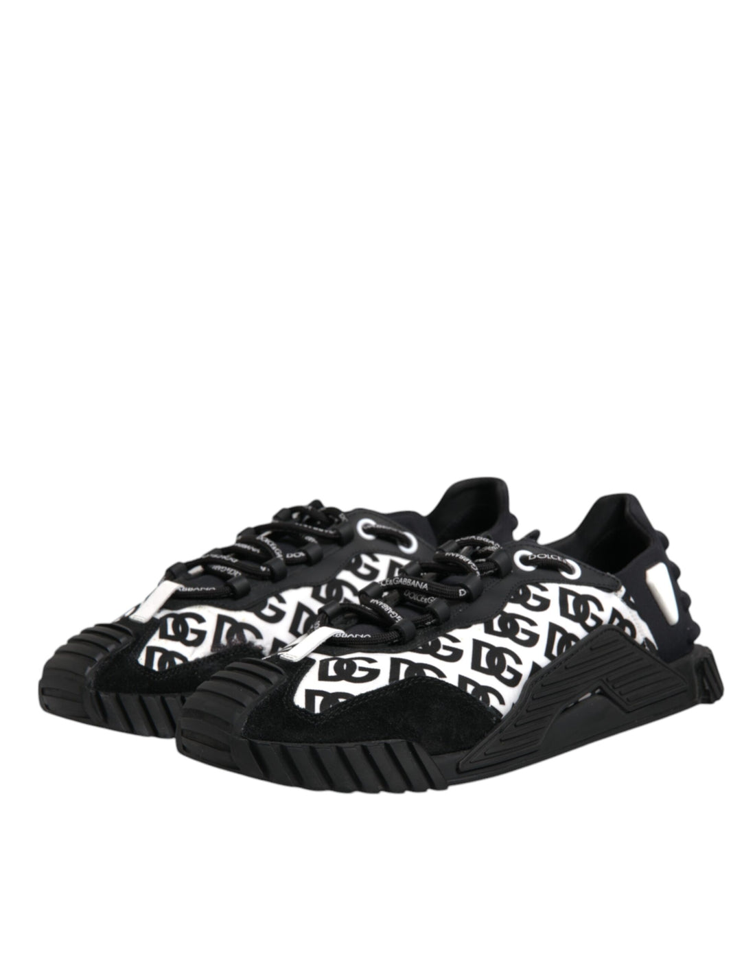 Dolce & Gabbana Black Logo Nylon Low Top NS1 Sneakers Shoes