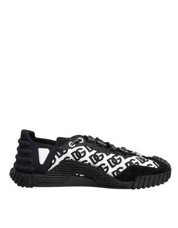 Dolce & Gabbana Black Logo Nylon Low Top NS1 Sneakers Shoes