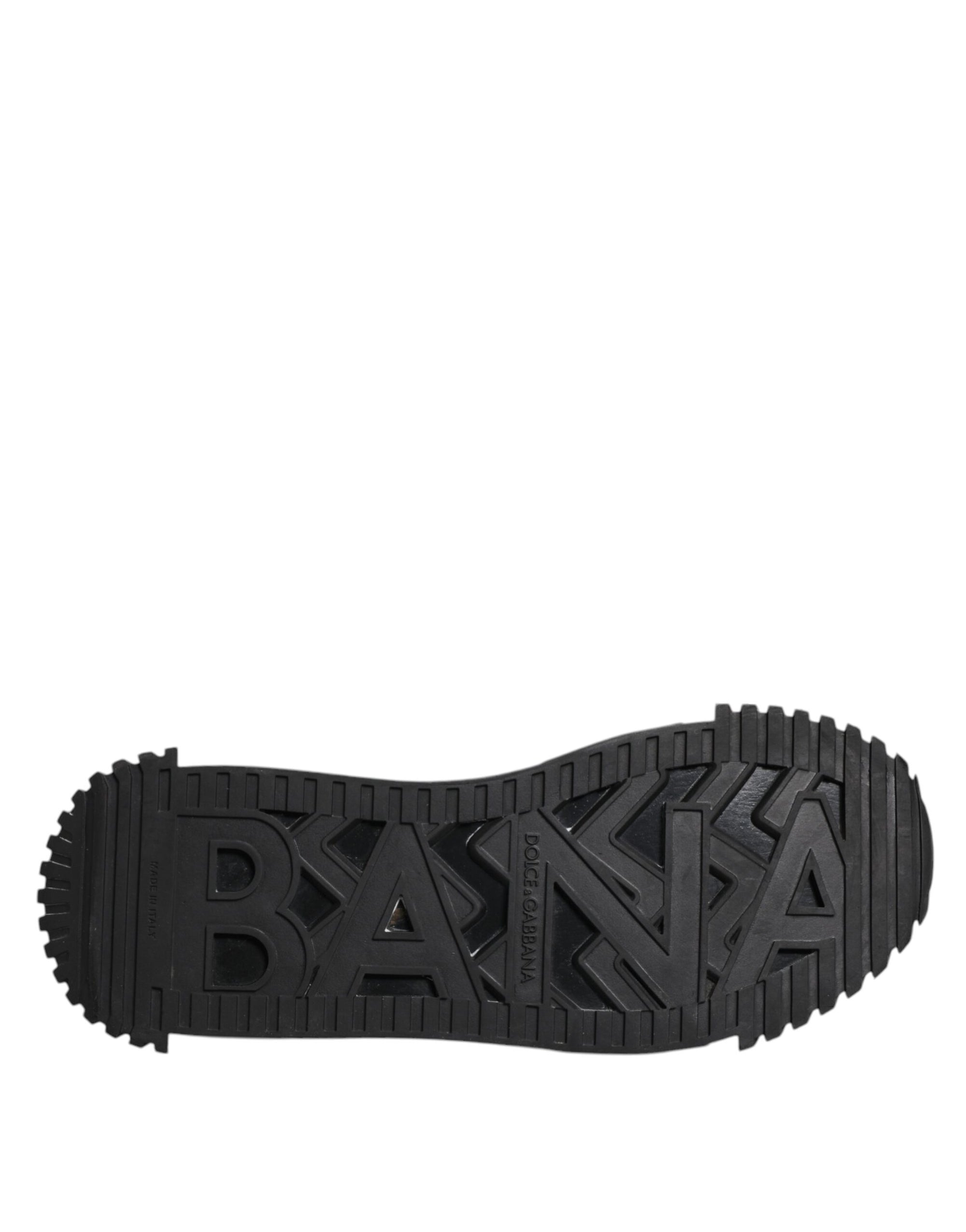 Dolce &amp; Gabbana Black Logo Nylon Low Top NS1 Sneakers Shoes