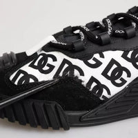 Dolce & Gabbana Black Logo Nylon Low Top NS1 Sneakers Shoes