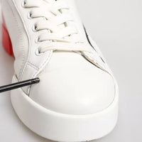 Dolce & Gabbana White Red Portofino Leather Sneakers Shoes