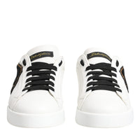 Dolce & Gabbana White Leather DG Logo Low Top Sneakers Shoes