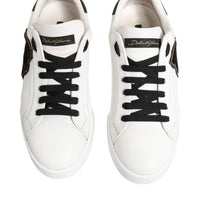 Dolce & Gabbana White Leather DG Logo Low Top Sneakers Shoes