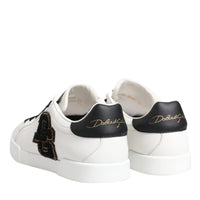 Dolce & Gabbana White Leather DG Logo Low Top Sneakers Shoes