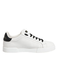 Dolce & Gabbana White Leather DG Logo Low Top Sneakers Shoes