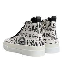 Dolce & Gabbana White Canvas Logo High Top Sneakers Shoes