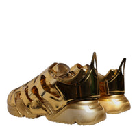 Dolce & Gabbana Gold Daymaster Leather Low Top Sneakers Shoes