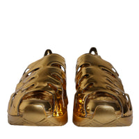 Dolce & Gabbana Gold Daymaster Leather Low Top Sneakers Shoes