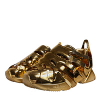 Dolce & Gabbana Gold Daymaster Leather Low Top Sneakers Shoes