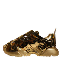 Dolce & Gabbana Gold Daymaster Leather Low Top Sneakers Shoes