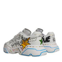 Dolce & Gabbana White Daymaster Hand Painted Sneakers Shoes