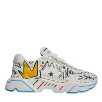 Dolce & Gabbana White Daymaster Hand Painted Sneakers Shoes