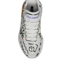 Dolce & Gabbana White Daymaster Hand Painted Sneakers Shoes