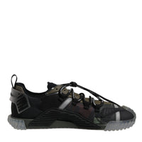 Dolce & Gabbana Black Green Camo NS1 Low Top Sneakers Shoes