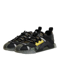 Dolce & Gabbana Black Green Camo NS1 Low Top Sneakers Shoes