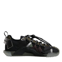 Dolce & Gabbana Black Green Camo NS1 Low Top Sneakers Shoes