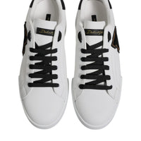 Dolce & Gabbana White Leather DG Logo Low Top Sneakers Shoes