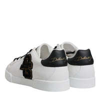 Dolce & Gabbana White Leather DG Logo Low Top Sneakers Shoes