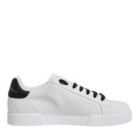 Dolce & Gabbana White Leather DG Logo Low Top Sneakers Shoes