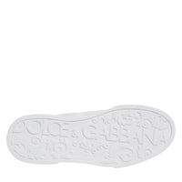 Dolce & Gabbana White Leather DG Logo Low Top Sneakers Shoes