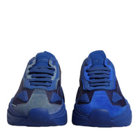 Dolce & Gabbana Blue Leather Daymaster Low Top Sneakers Shoes