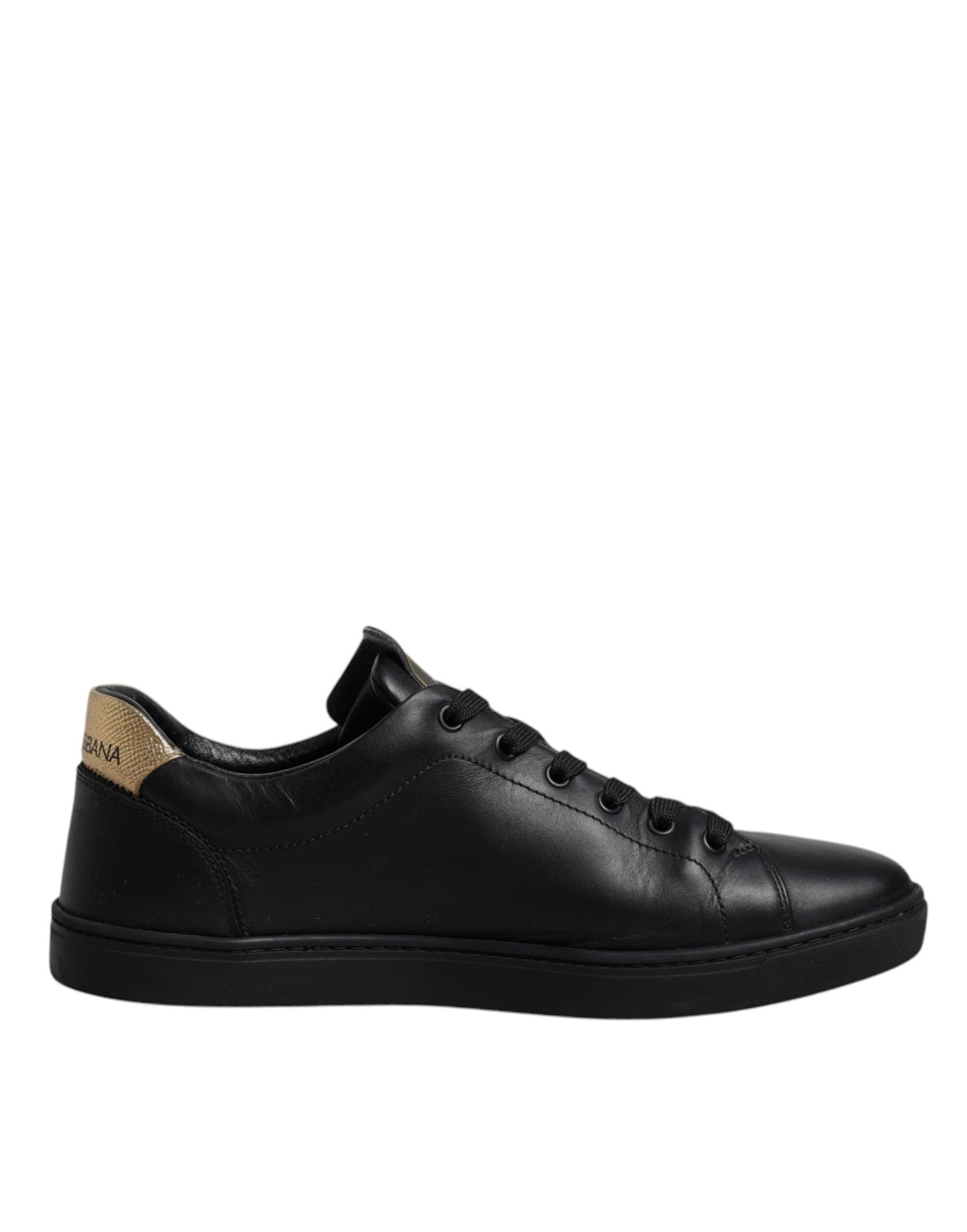 Dolce & Gabbana Black Leather DG Heart London Sneakers Shoes