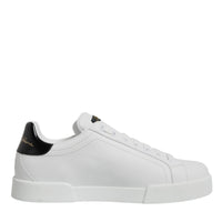 Dolce & Gabbana White Leather Low Top Lace Up Sneakers Shoes