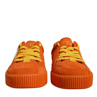 Dolce & Gabbana Orange Miami Leather Low Top Sneakers Shoes