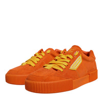 Dolce & Gabbana Orange Miami Leather Low Top Sneakers Shoes