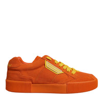 Dolce & Gabbana Orange Miami Leather Low Top Sneakers Shoes