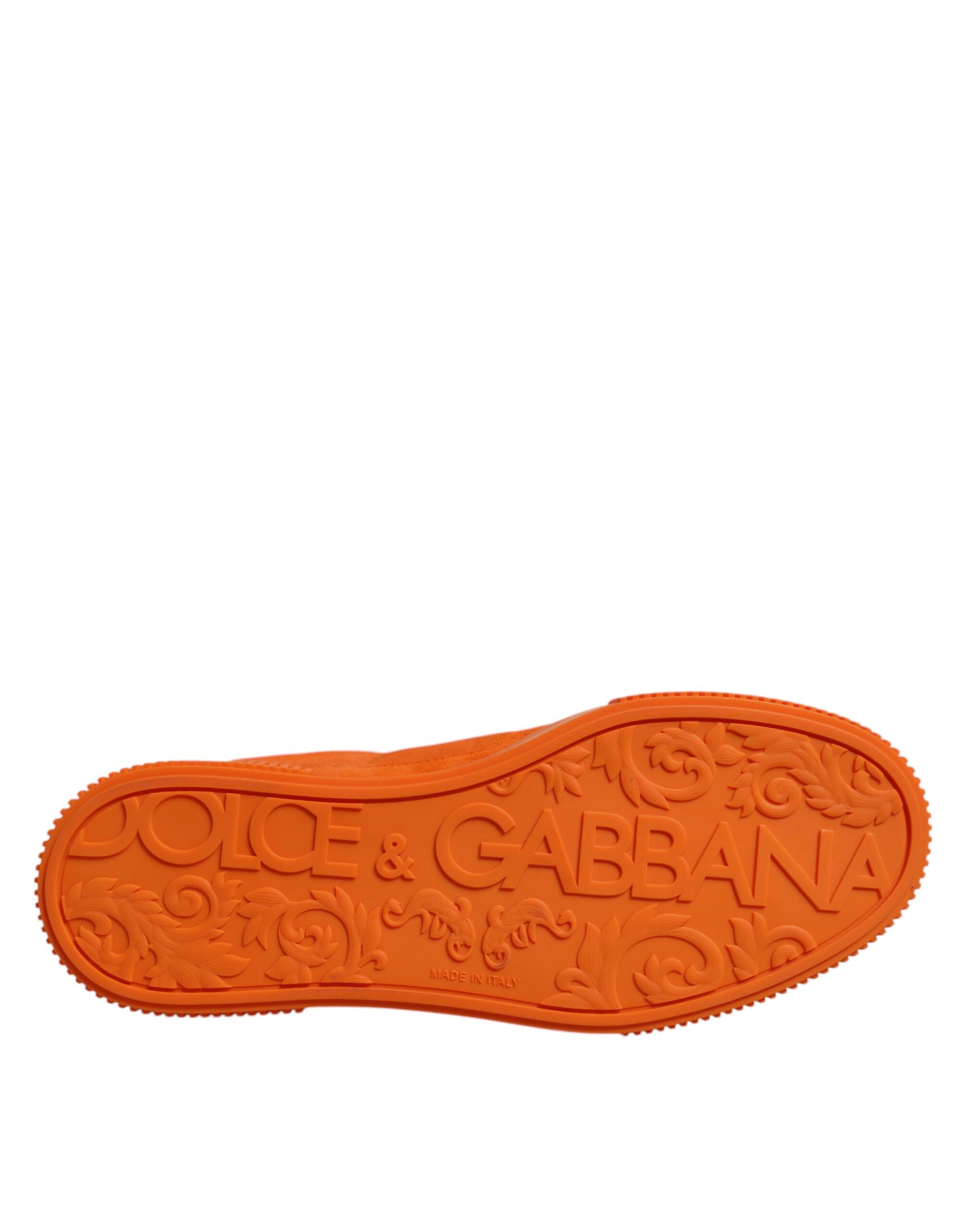 Dolce &amp; Gabbana Orange Miami Leather Low Top Sneakers Shoes