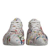 Dolce & Gabbana White Daymaster Hand Painted Sneakers Shoes